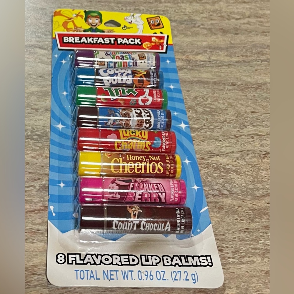 NIB General Mills 8 flavored breakfast pack lip balms